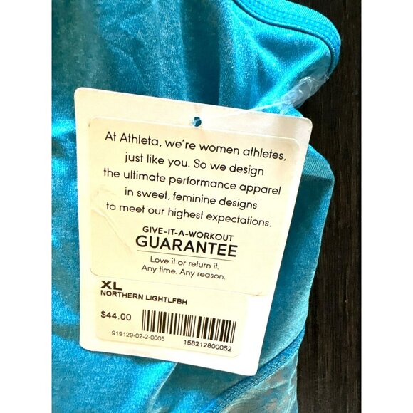 New Athleta Northern Lights Reflective Blue Workout Tank Top Size XL - Picture 4 of 10